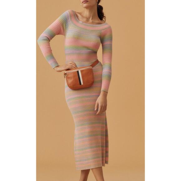 Daily Practice by Anthropologie Sweater Midi Dress Striped Stretch Long Sleeve S - Picture 1 of 13